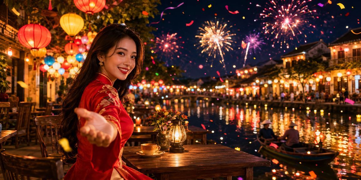 Người dùng tại Hội An xem bảng xếp hạng tournament casino trên laptop bên tách cà phê